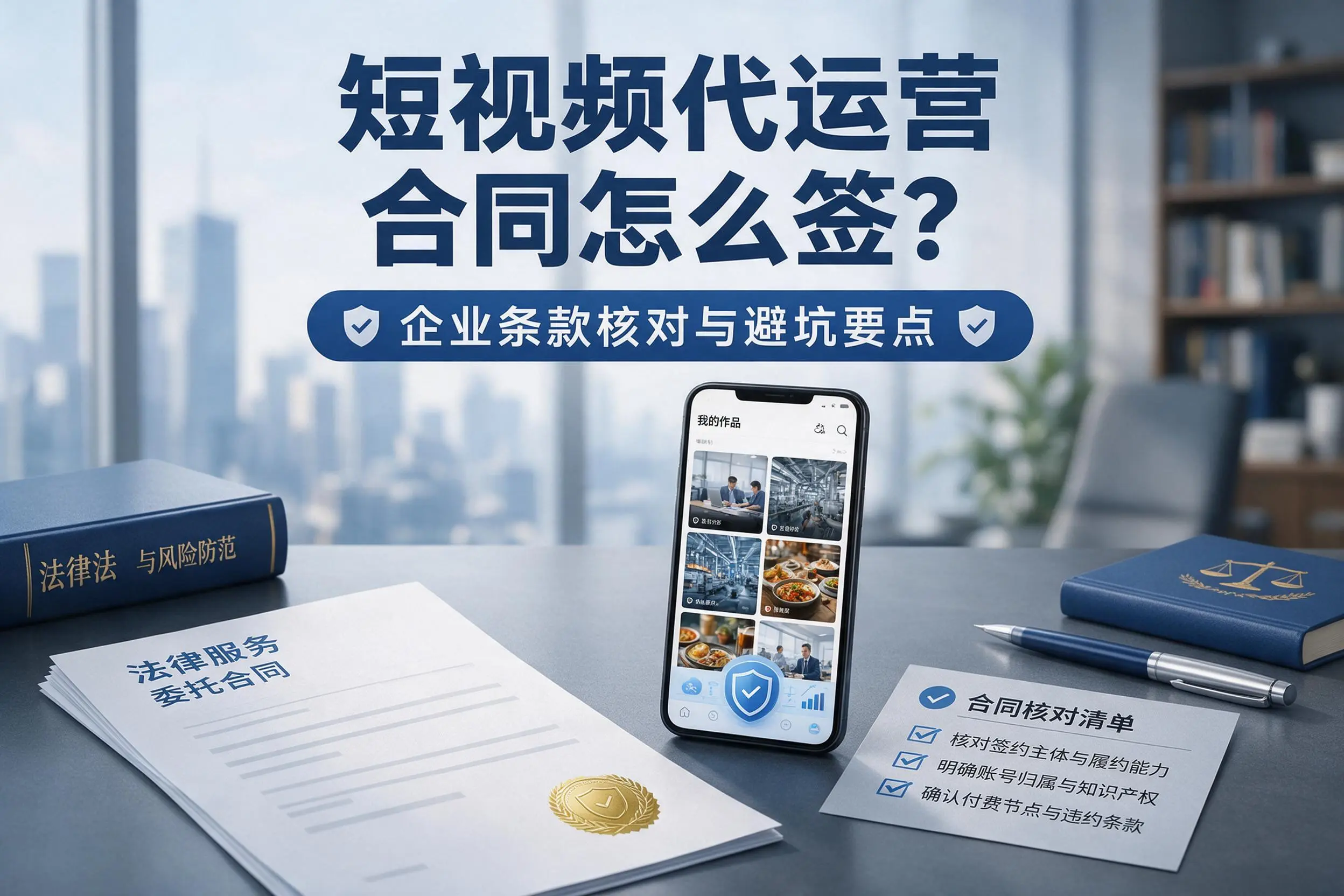 短视频代运营合同怎么签？池州企业条款核对与避坑要点