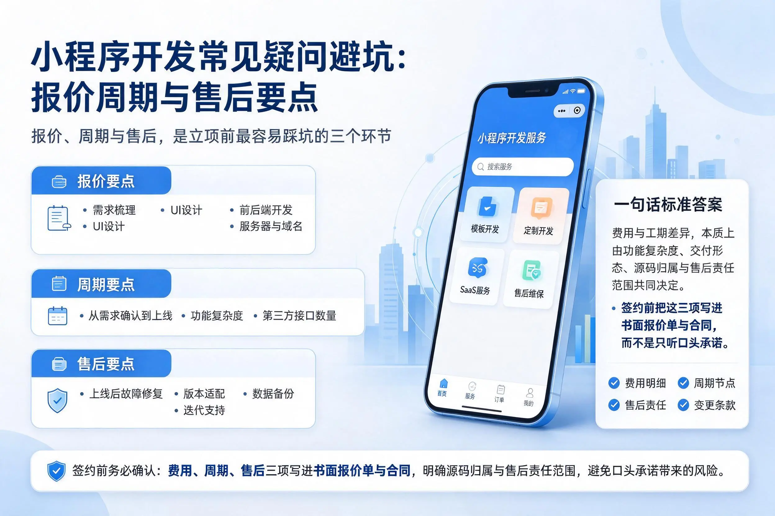 池州小程序开发常见疑问避坑：报价周期与售后要点