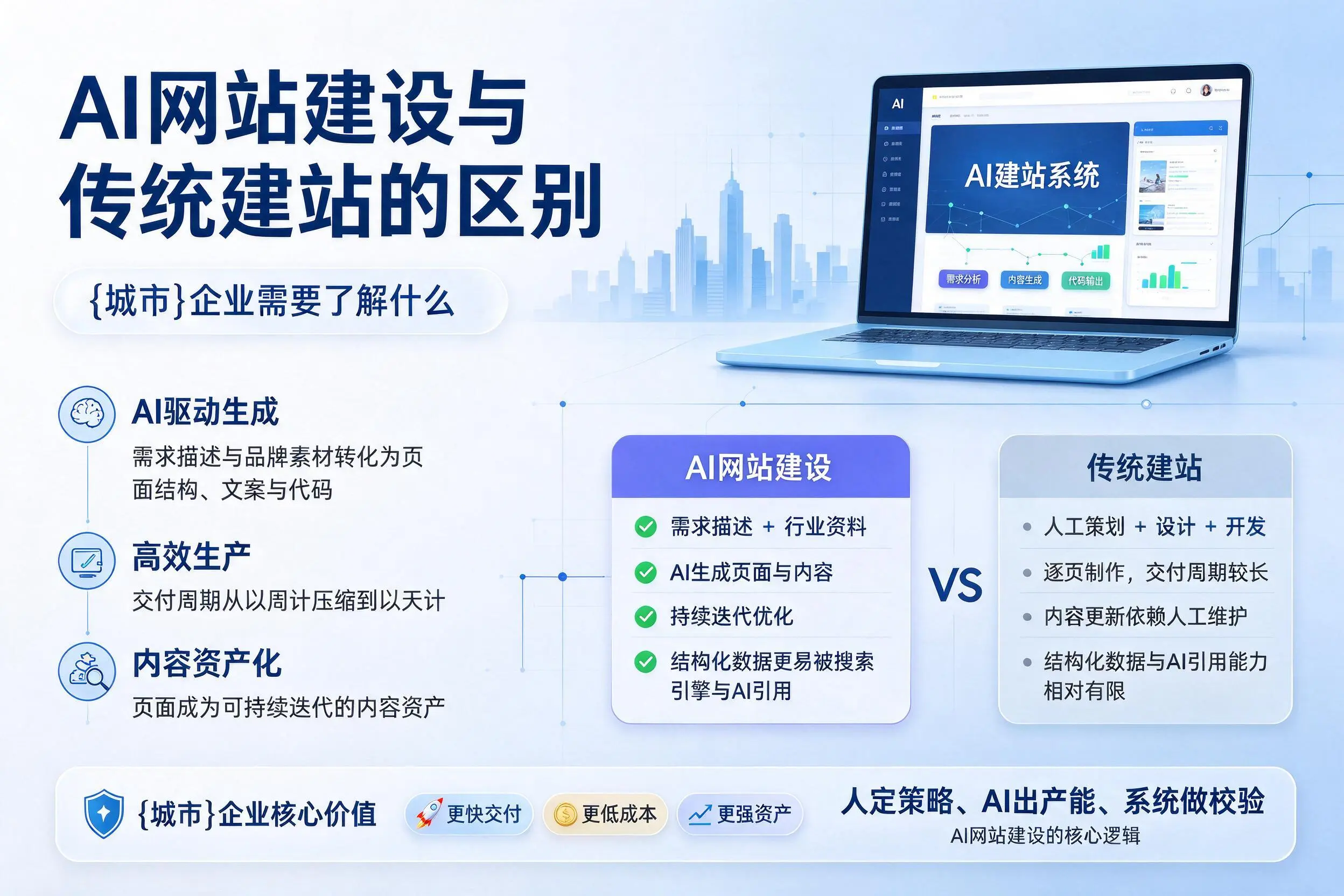 AI网站建设与传统建站的区别，池州企业需要了解什么