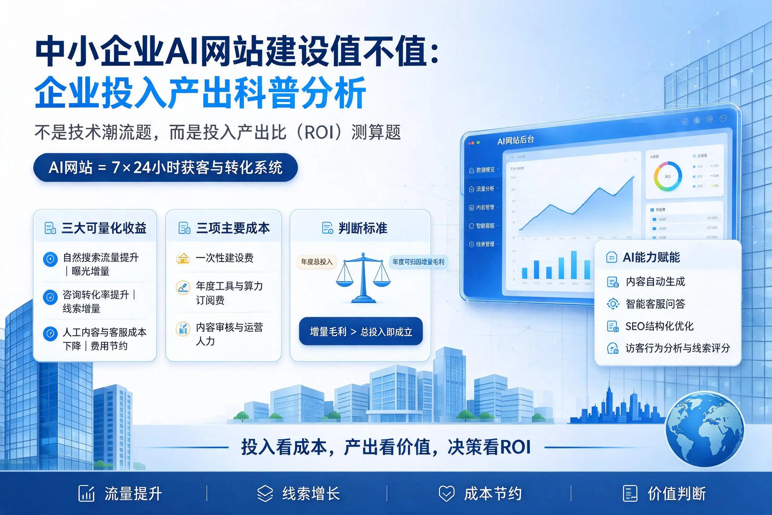中小企业AI网站建设值不值：池州企业投入产出科普分析