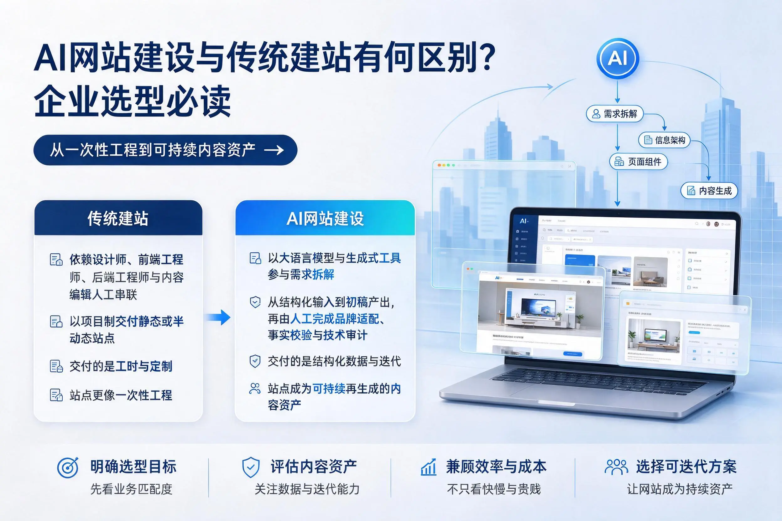 AI网站建设与传统建站有何区别？池州企业选型必读
