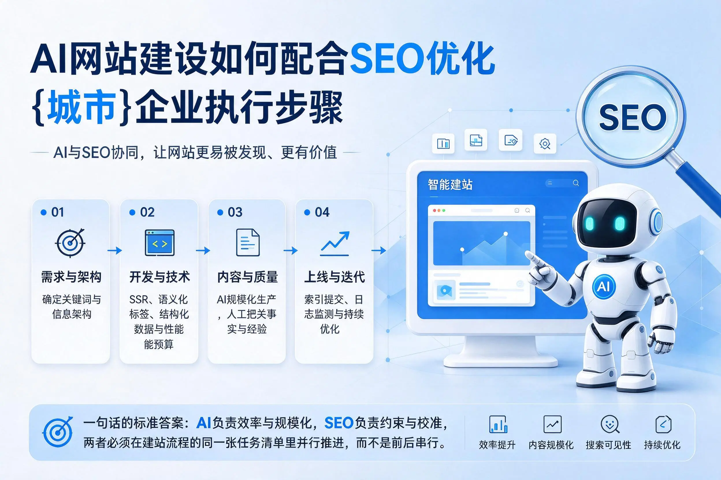 AI网站建设如何配合SEO优化，池州企业执行步骤