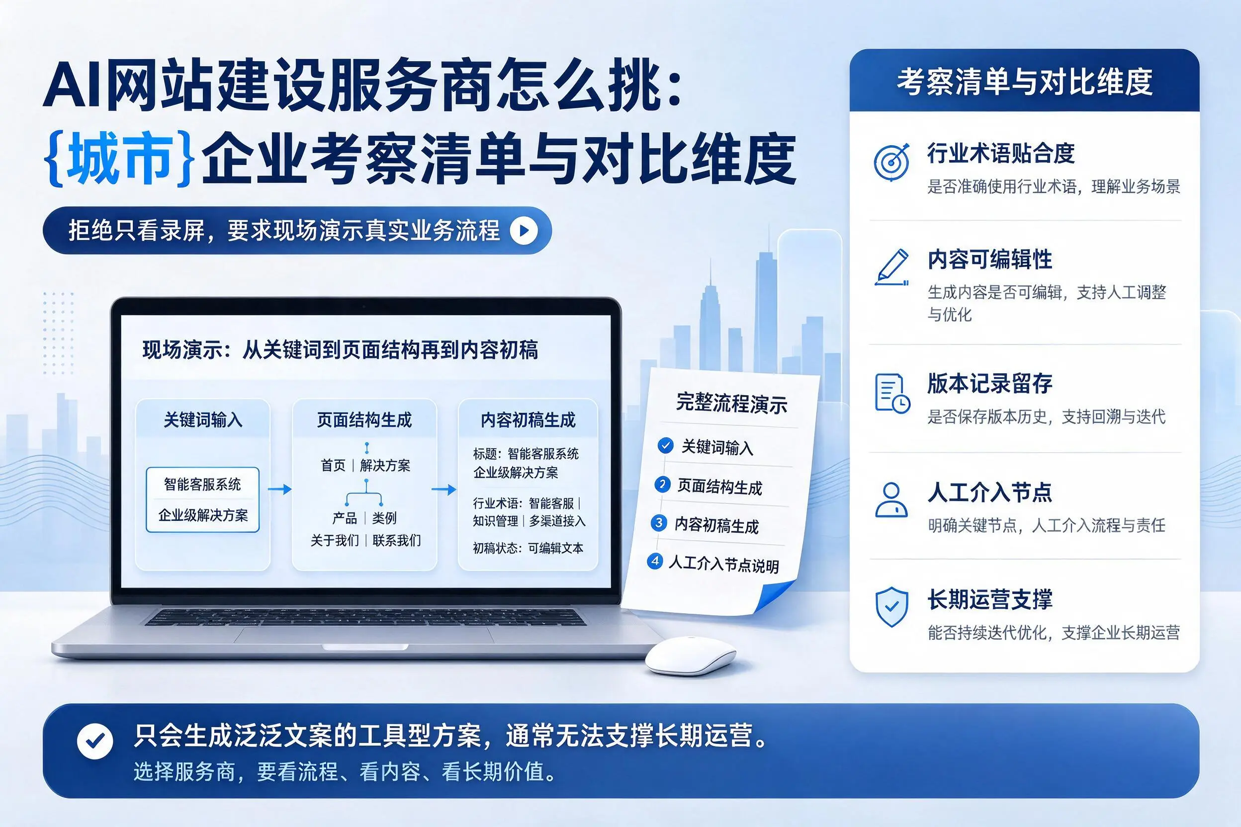 AI网站建设服务商怎么挑：池州企业考察清单与对比维度