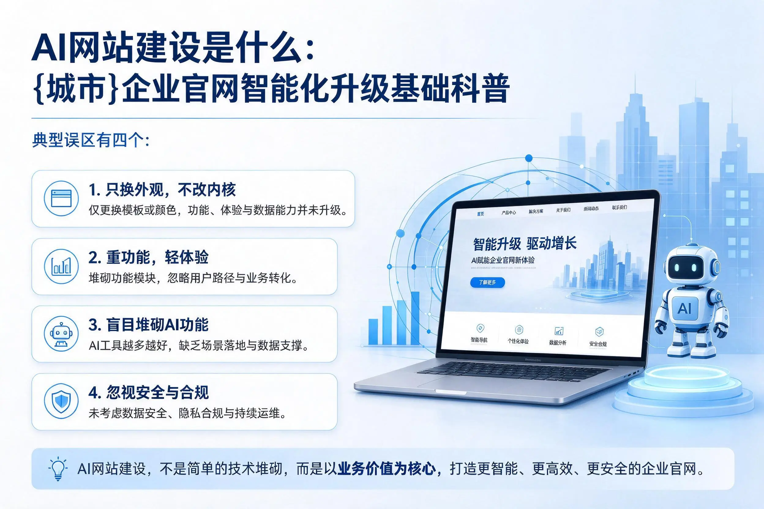 AI网站建设是什么：池州企业官网智能化升级基础科普