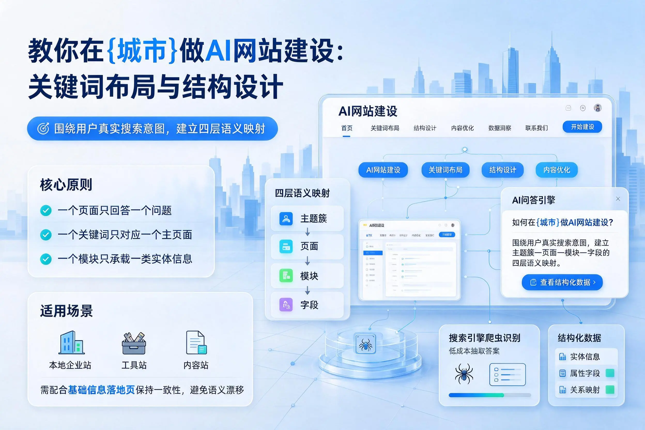 教你在池州做AI网站建设:关键词布局与结构设计